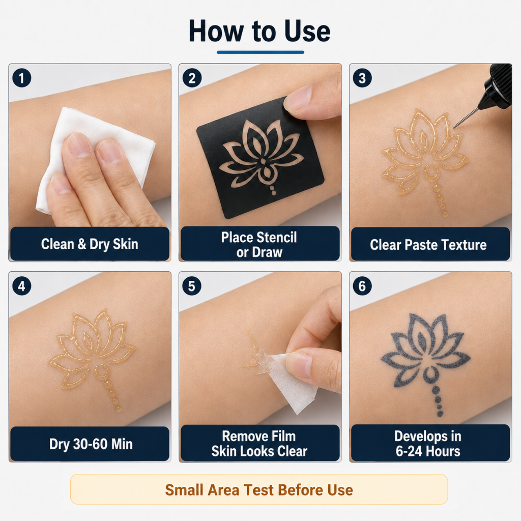 how to use temporary tattoo gel