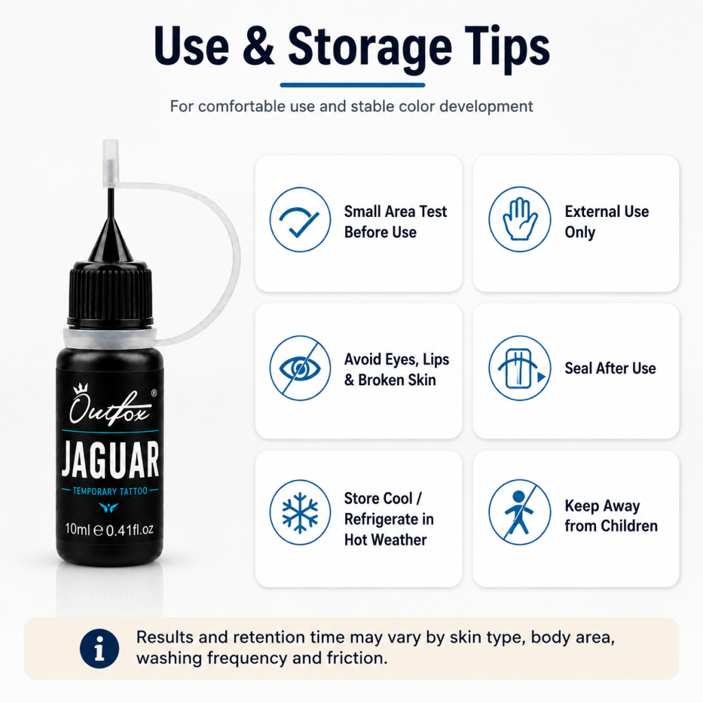 temporary tattoo gel use and storage tips
