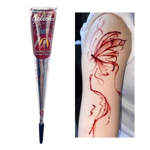 golecha cherry red henna cone 25g sku single henna cherry