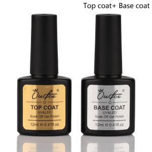 Outfox top coat and base coat gel polish 12ml set SKU image